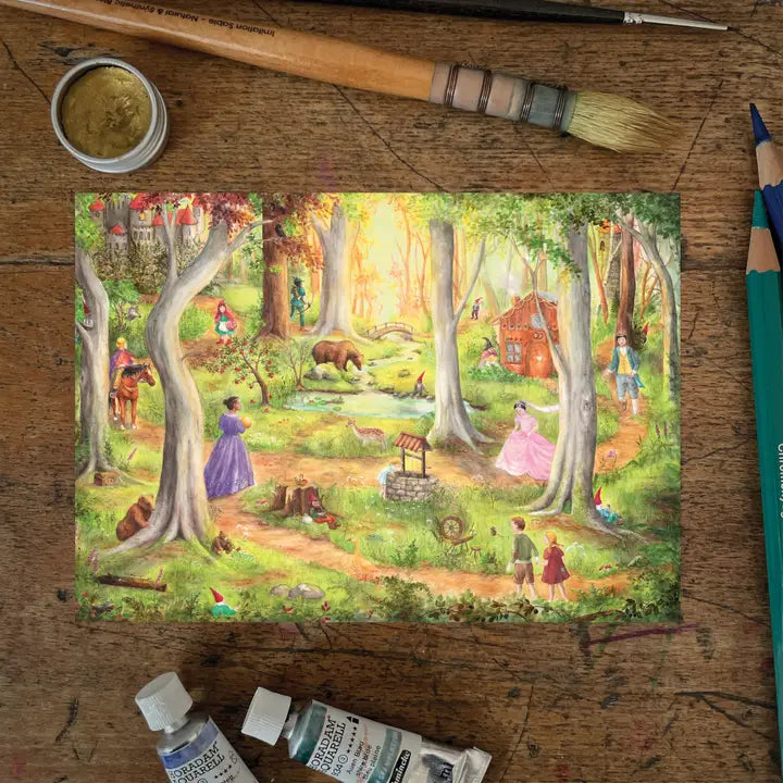 Ansichtkaart Sprookjesbos / Fairytale Forest – Mhairi Hellbrandt Illustrations