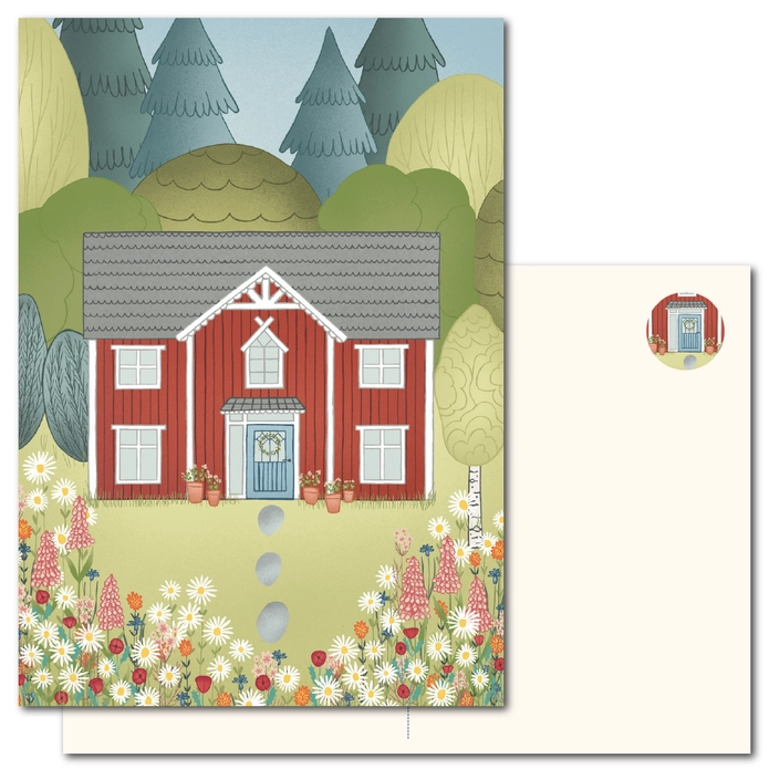 Ansichtkaart Zweeds huis - Studio Kvinna