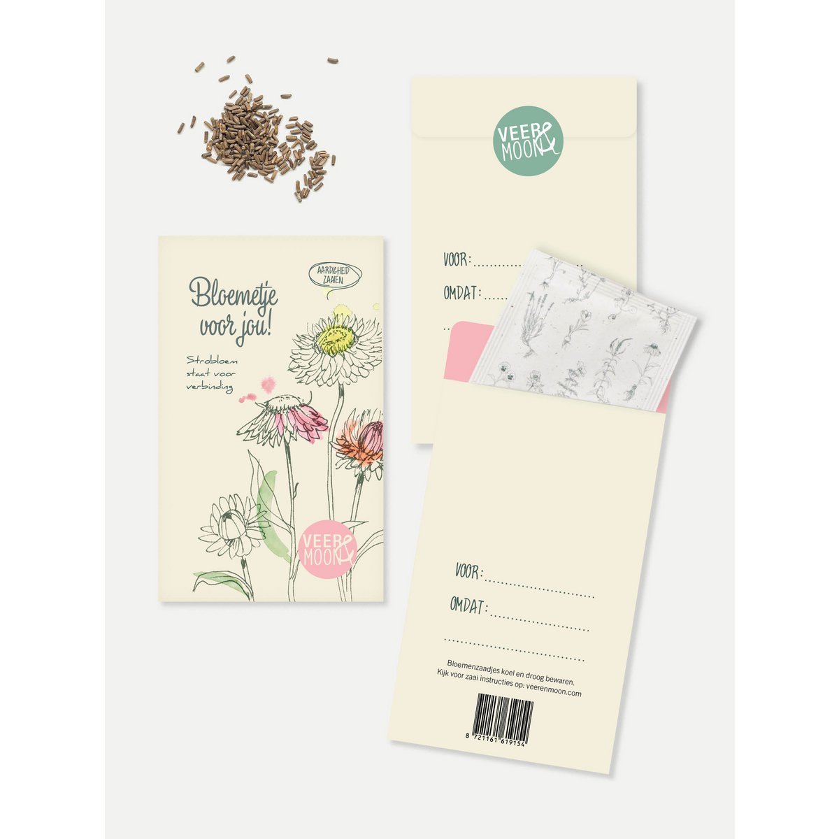 Bloemenzaden 'Bloemetje voor jou' met Strobloem - Veer&Moon