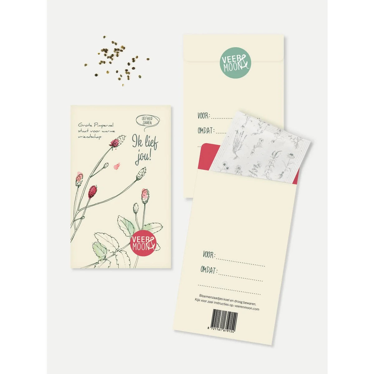Bloemenzaden 'Ik lief jou' met Grote Pimpernel - Veer&Moon