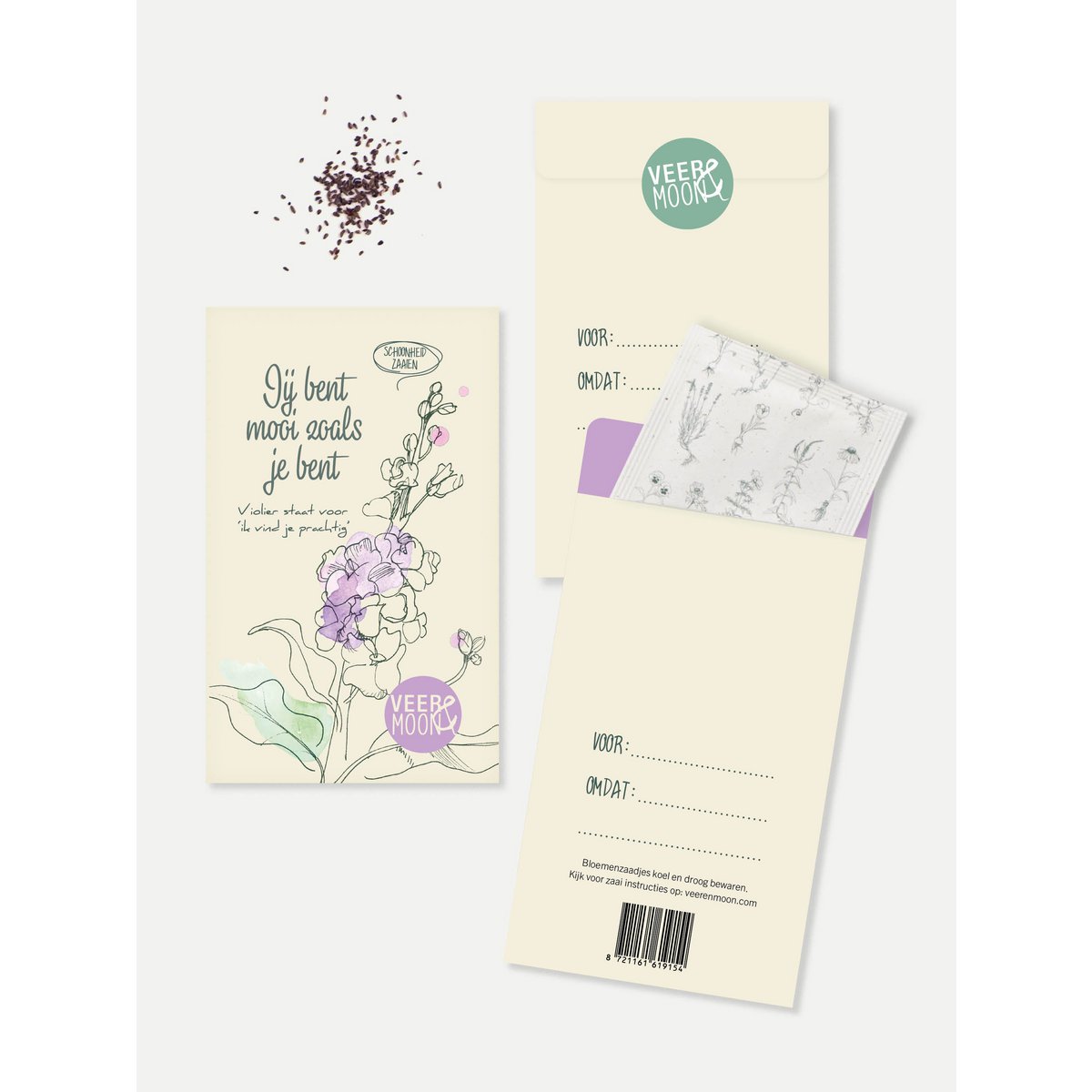 Bloemenzaden 'Je bent mooi zoals je bent' met Violier - Veer&Moon