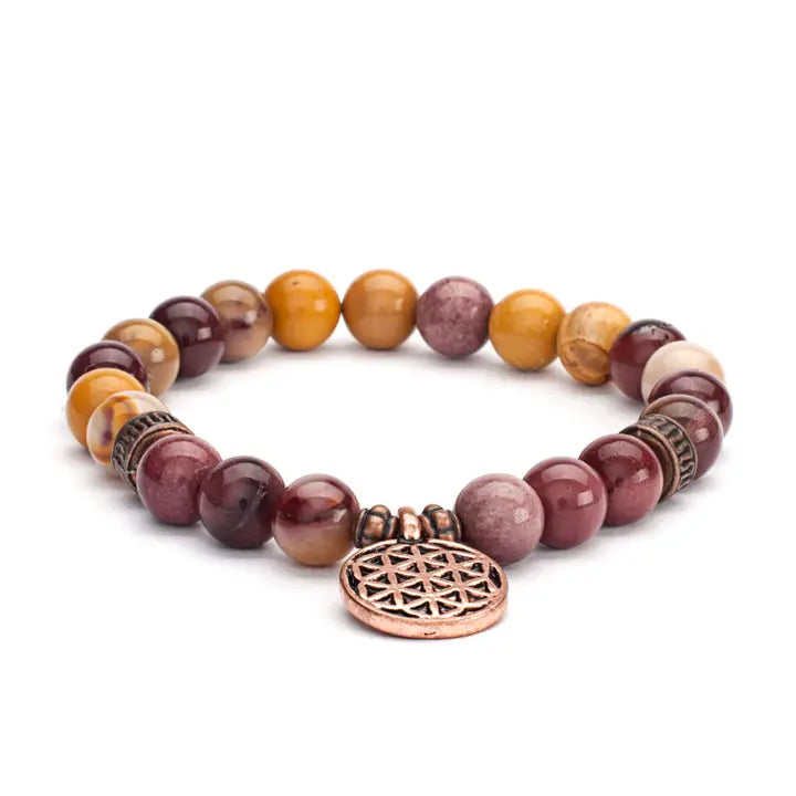 Mala armband Jaspis met Flower of Life bedel – Bodynova