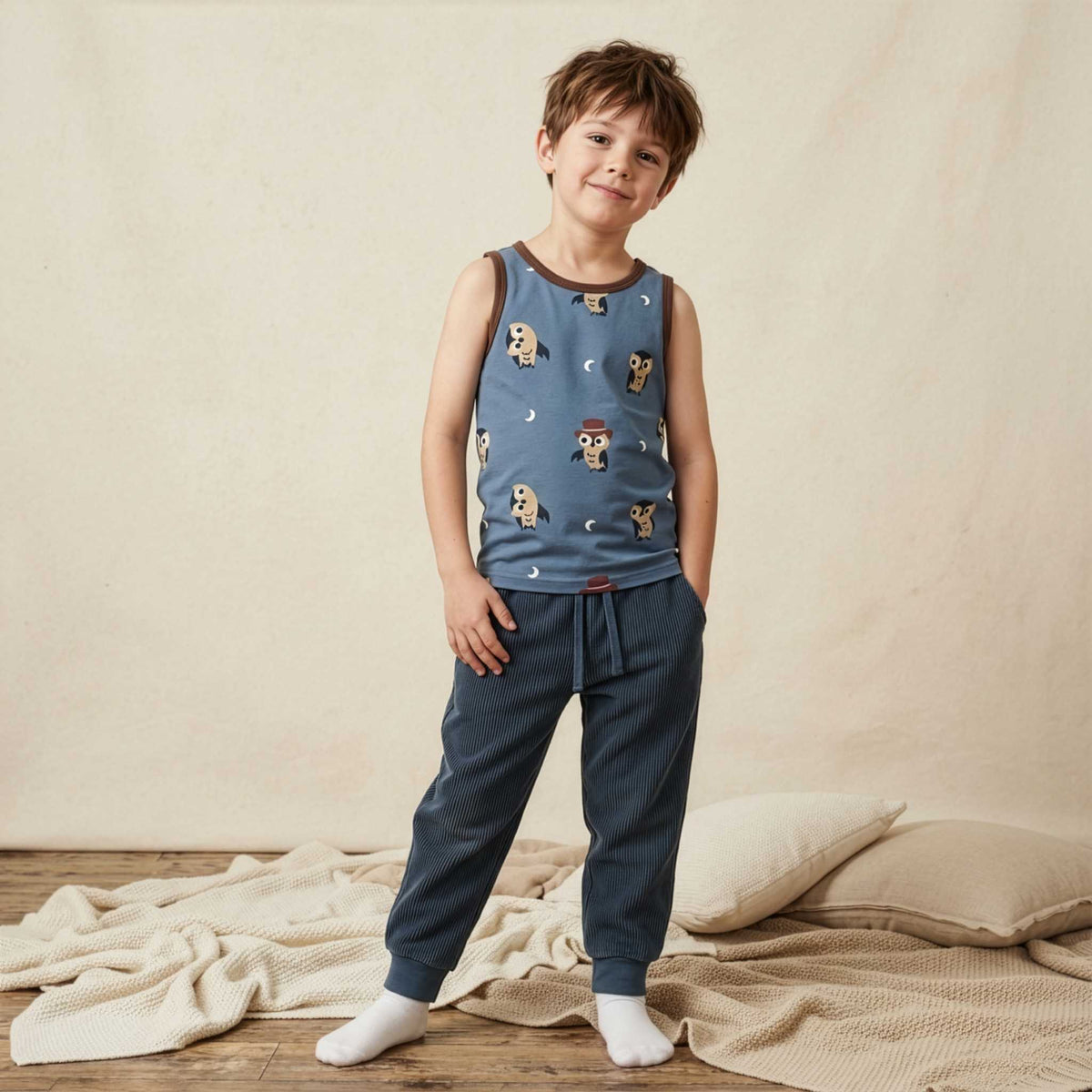 Broek / Pants Jogger Corduroy BLUE - Maxomorra