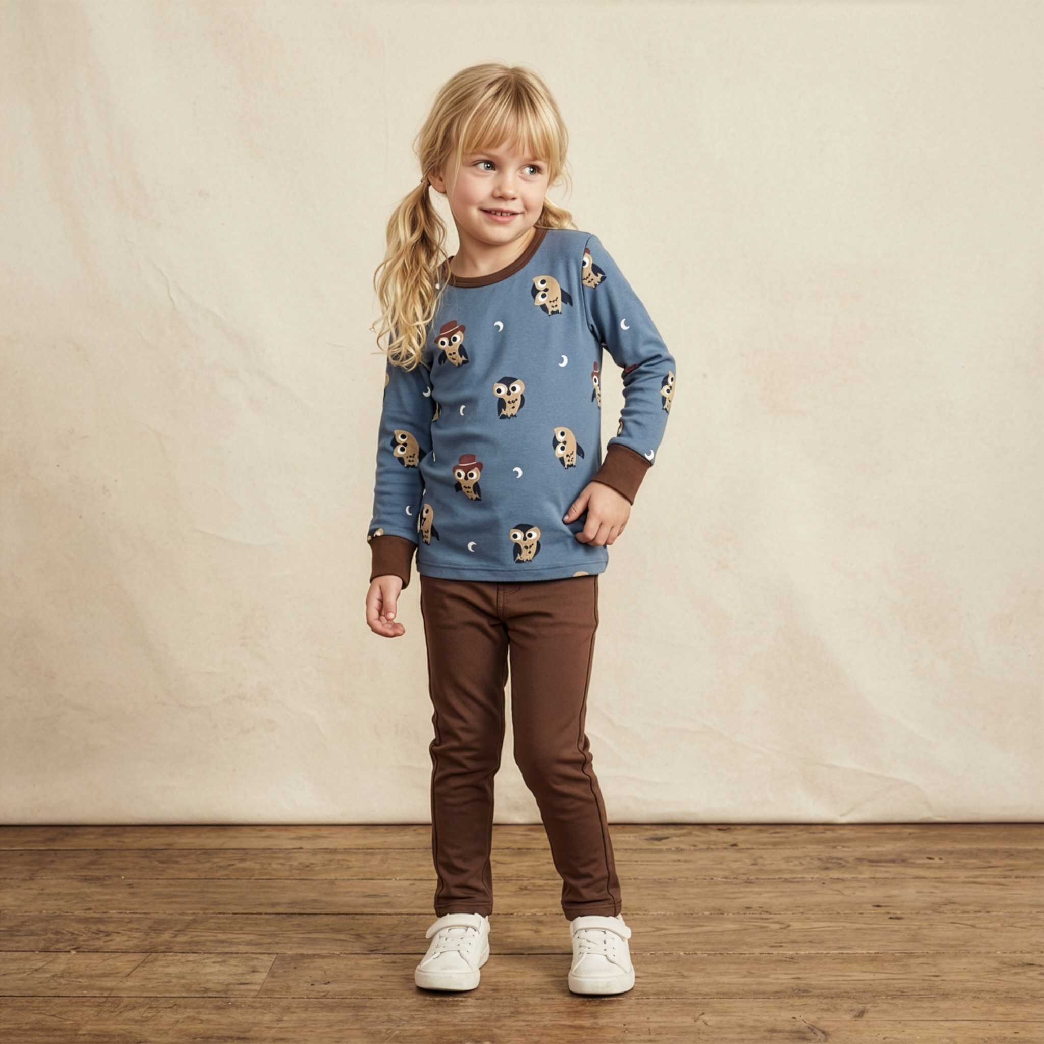 Broek / Treggings Sweat Solid Brown - Maxomorra