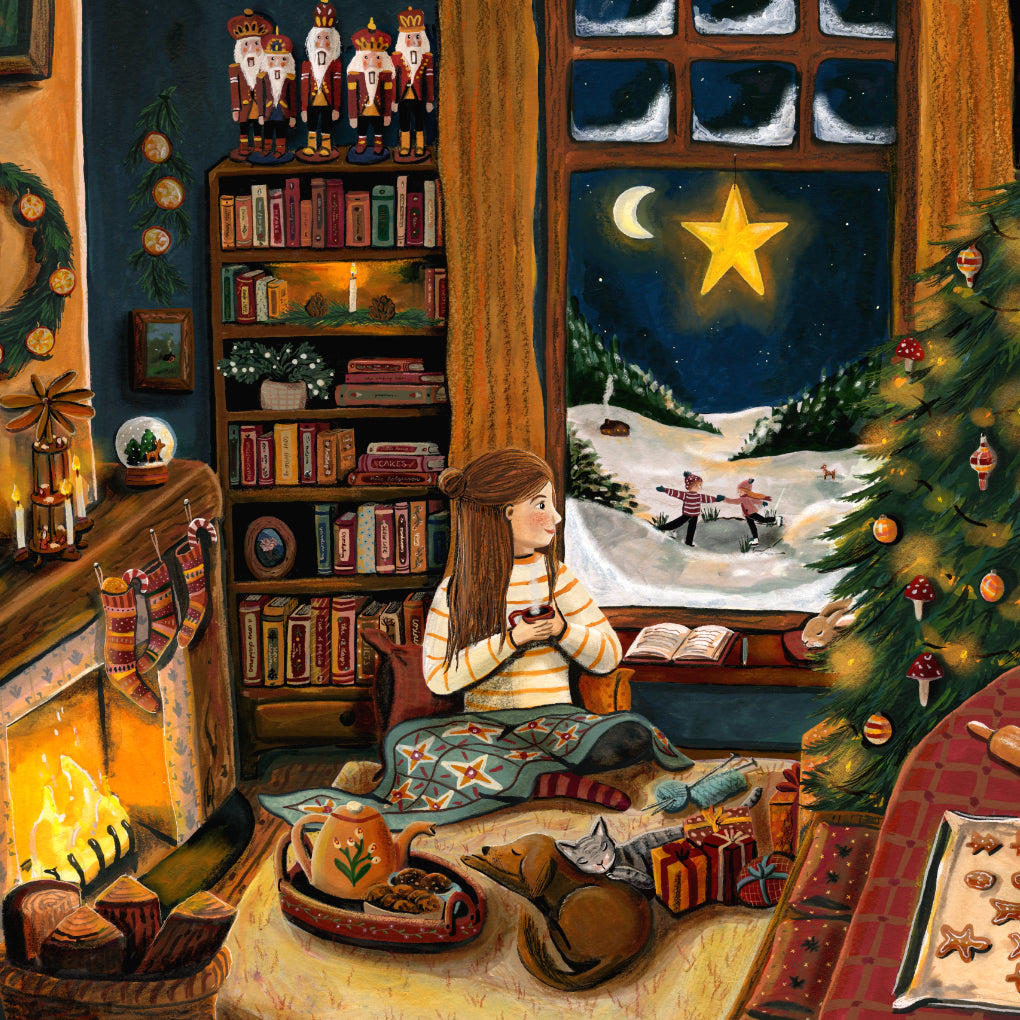 Toverplaat Cosy Christmas - Illustrator under a blankie