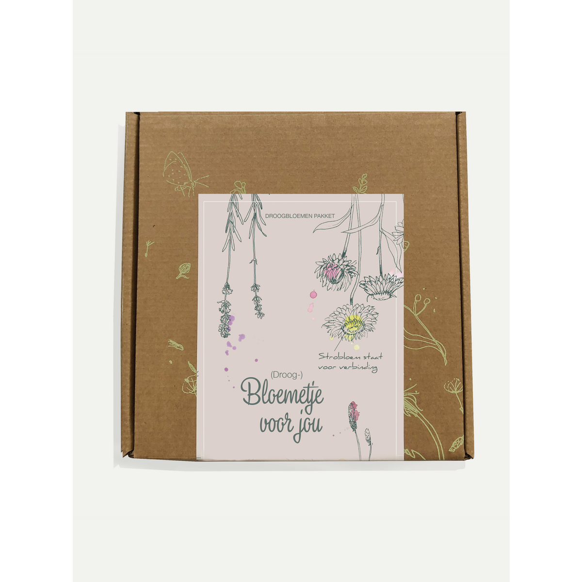 Droogbloemen doosje '(droog-) bloemetje voor jou' - Veer&Moon