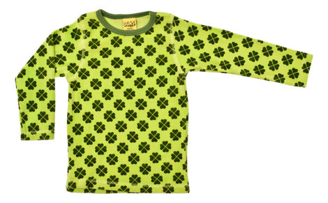 Longsleeve Velour Top Clover Tender Shoots Green - Duns Sweden