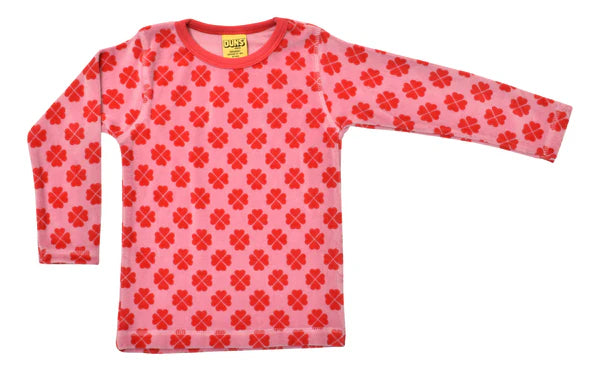 Longsleeve Velour Top Clover Pink - Duns Sweden