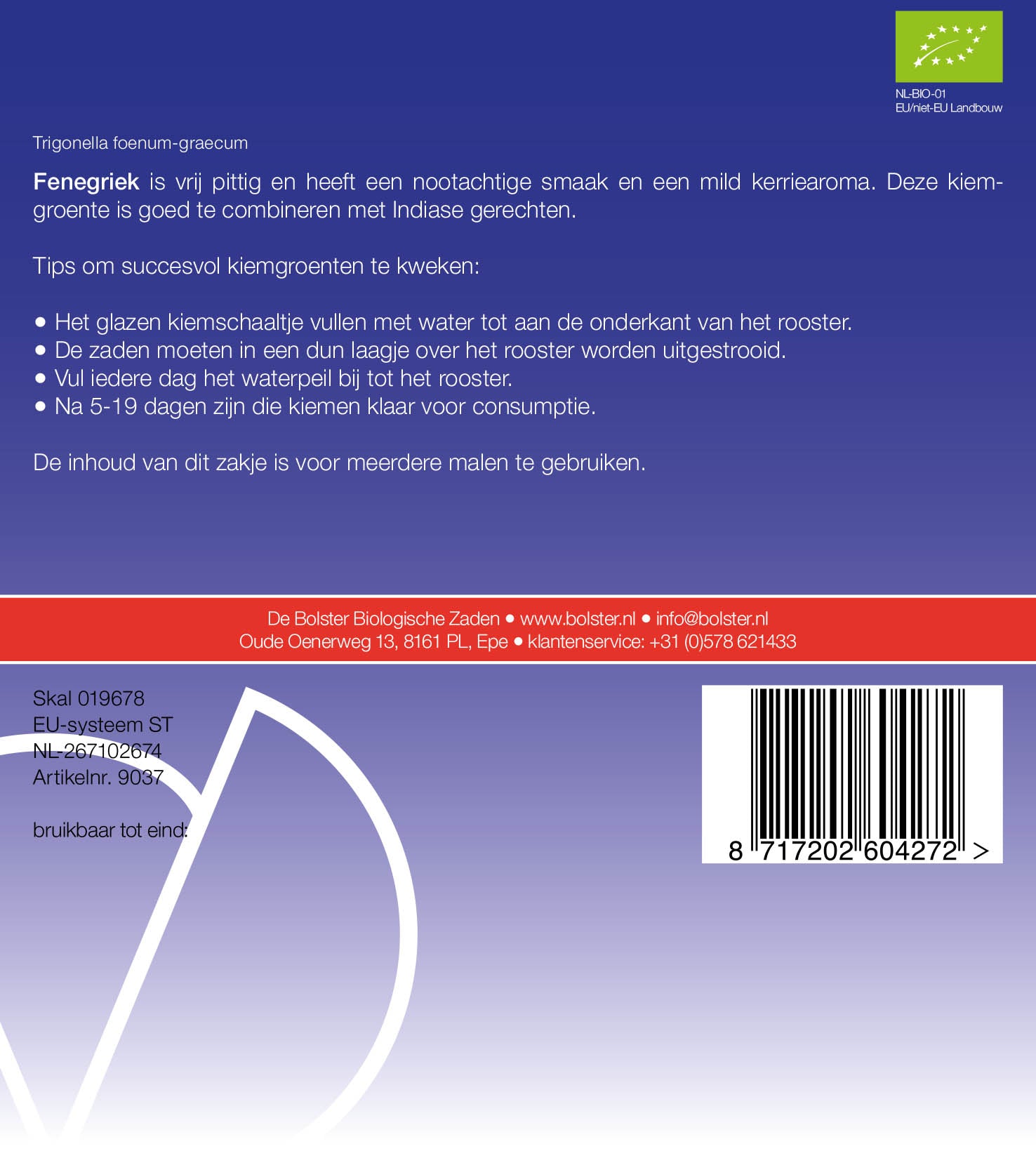 Fenegriek Biologische Zaden - De Bolster