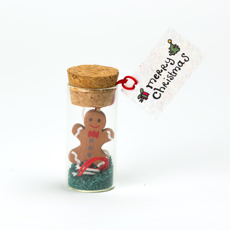 Geluksflesje Merry christmas Gingerbreadman – Sidedish