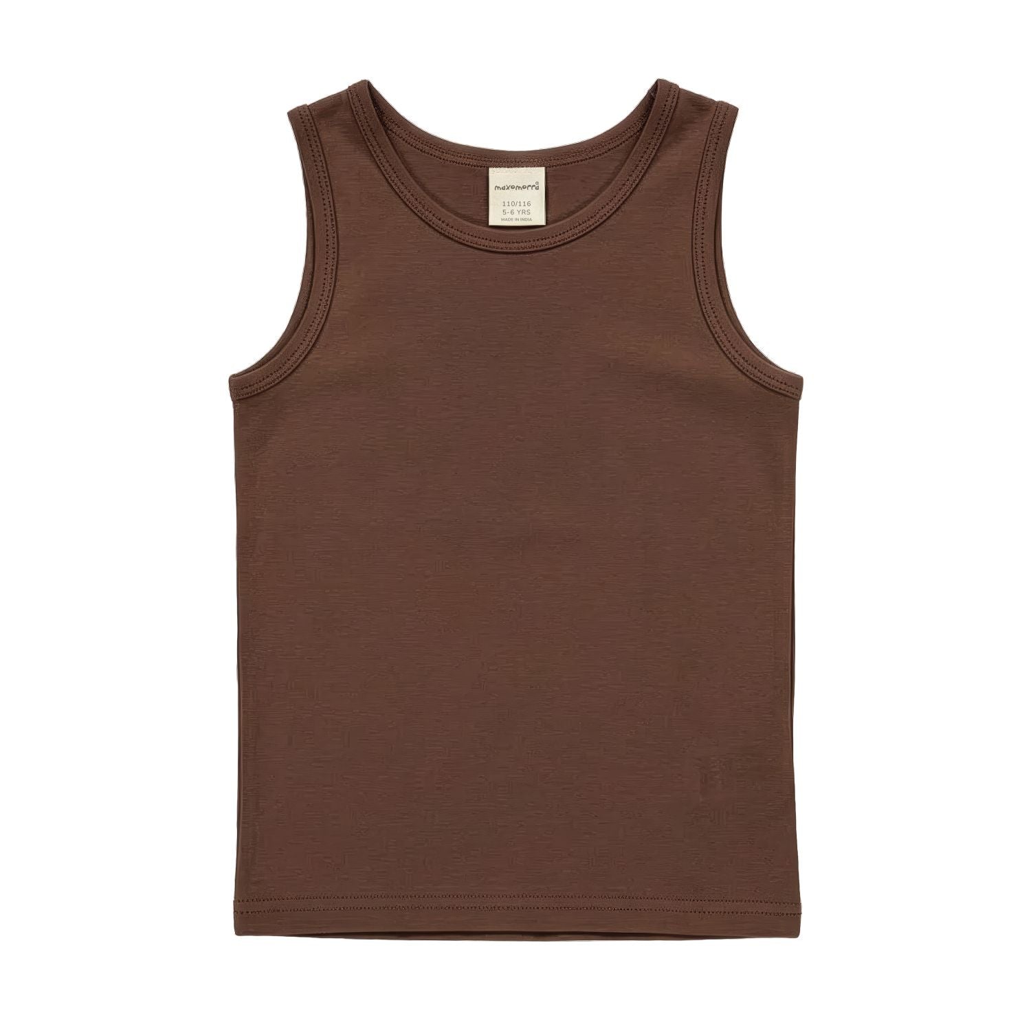 Tanktop (hemd) van Maxomorra in basic bruine kleur van biologisch katoen