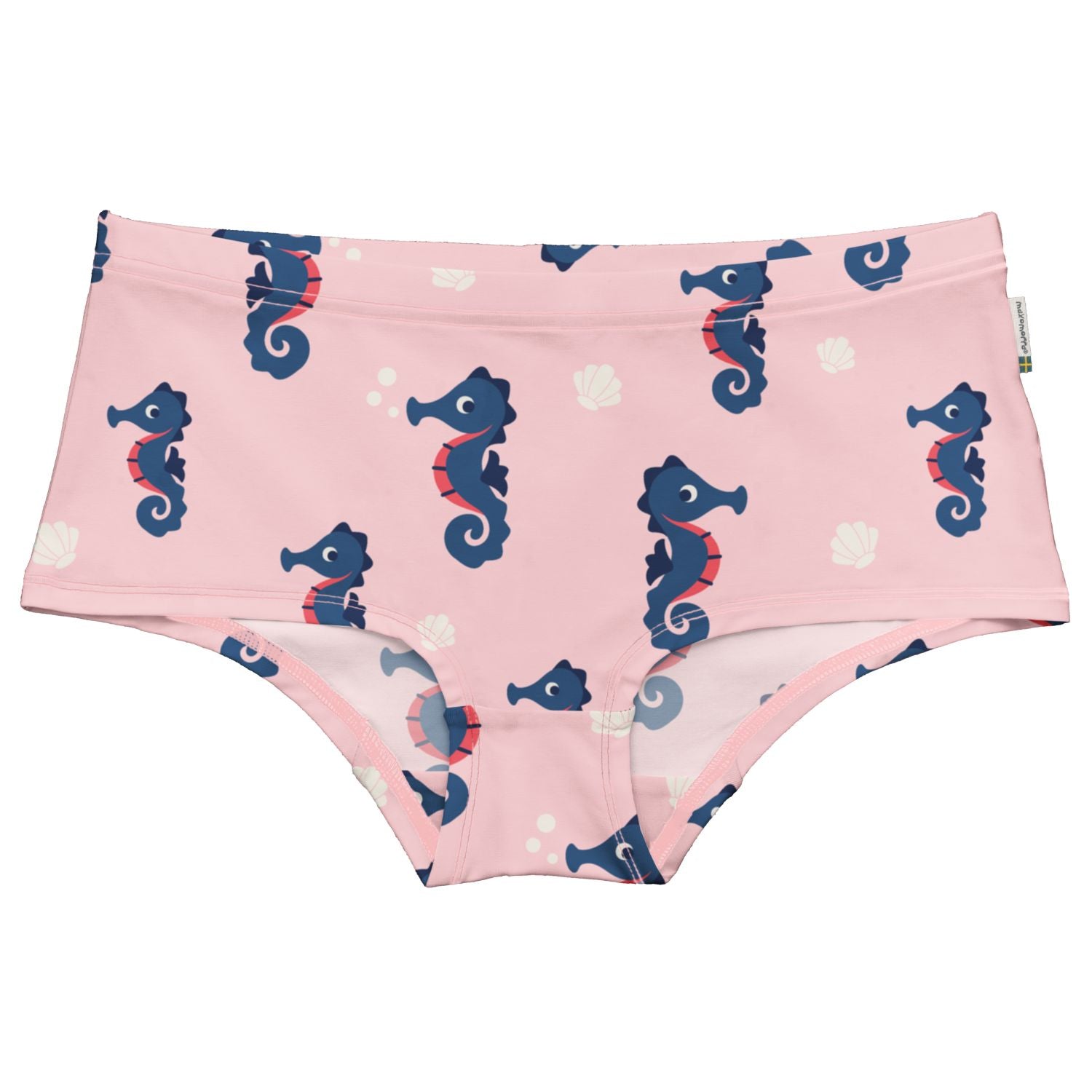 Hipster ondergoed voor vrouwen van Maxomorra met seahorse print van biologisch katoen