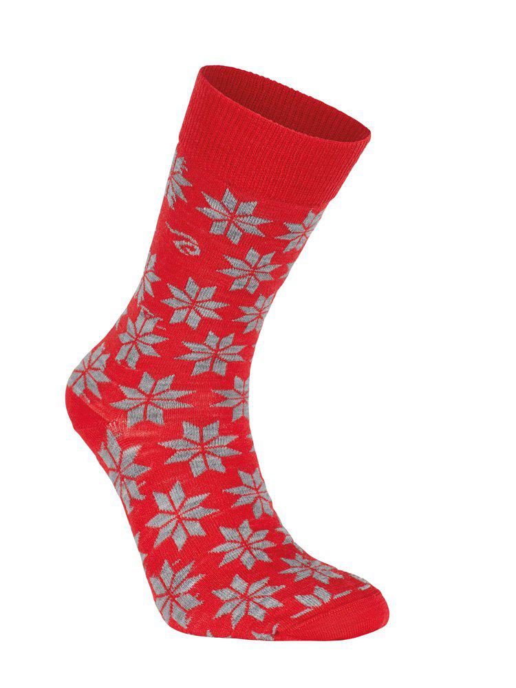 Wool Sock Snowflake (90 % merinowol) Chilli Red – Ivanhoe of Sweden
