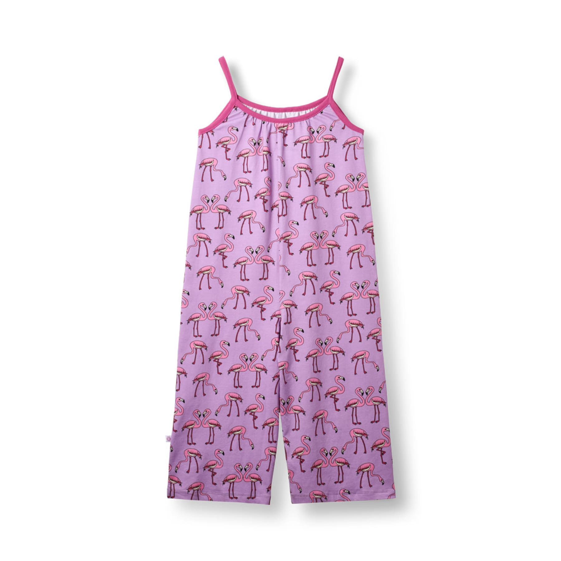 Småfolk jumpsuit met flamingo print roze biologisch katoen kind