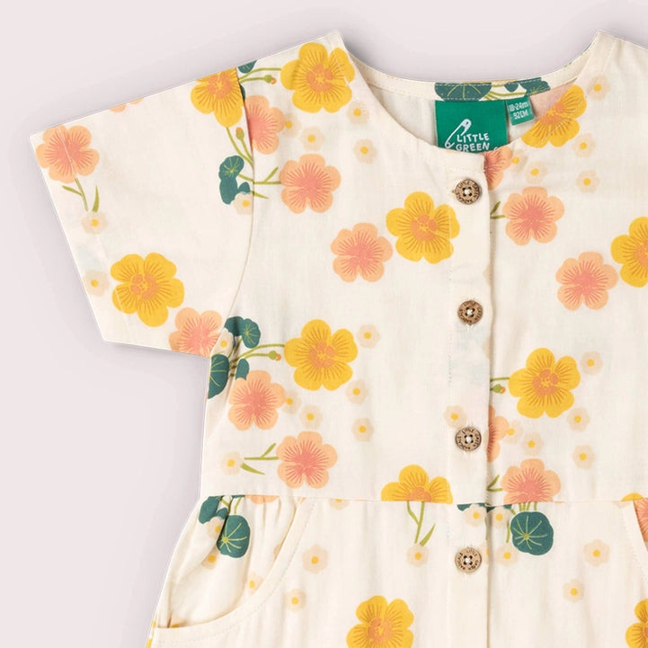 Jurk / Flora Button Through Short Sleeve Dress - Little Green Radicals