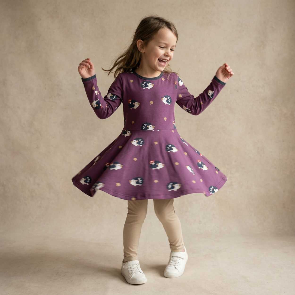 Jurk / Dress Circle LS Hedgehog - Maxomorra