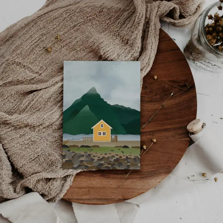 Ansichtkaart Noors Fjord Huis – Tilda & Theo