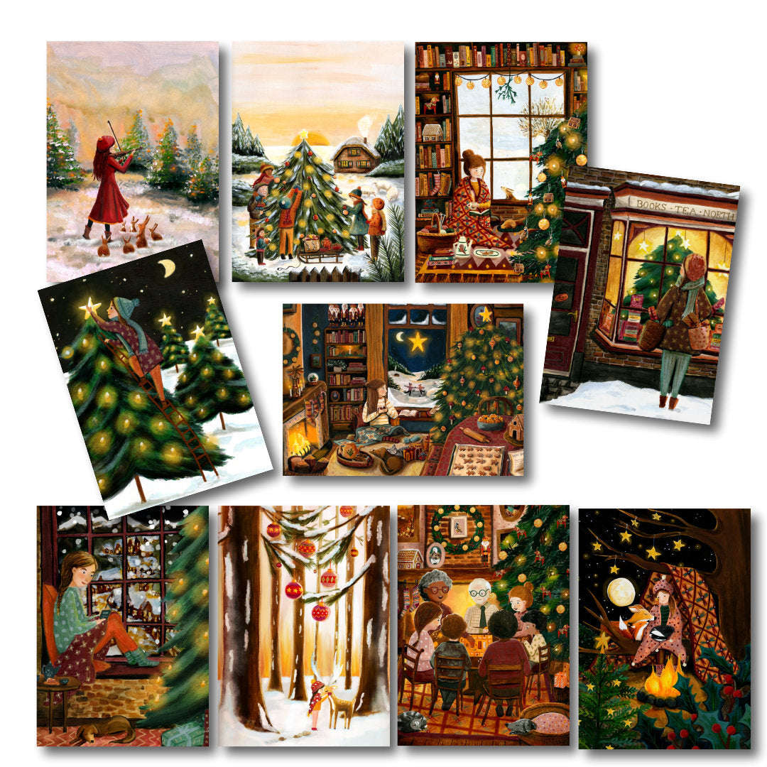 Cosy Kaarten Set Christmas 10 st. - Illustrator under a blankie