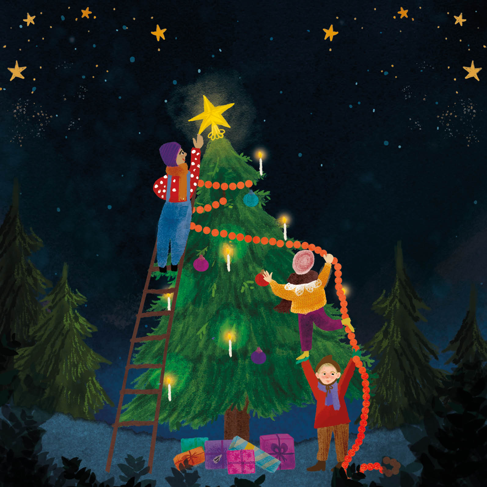 Eco Kerstkaarten Set 22 Esther 6 st. + 9 stickers – Zintenz