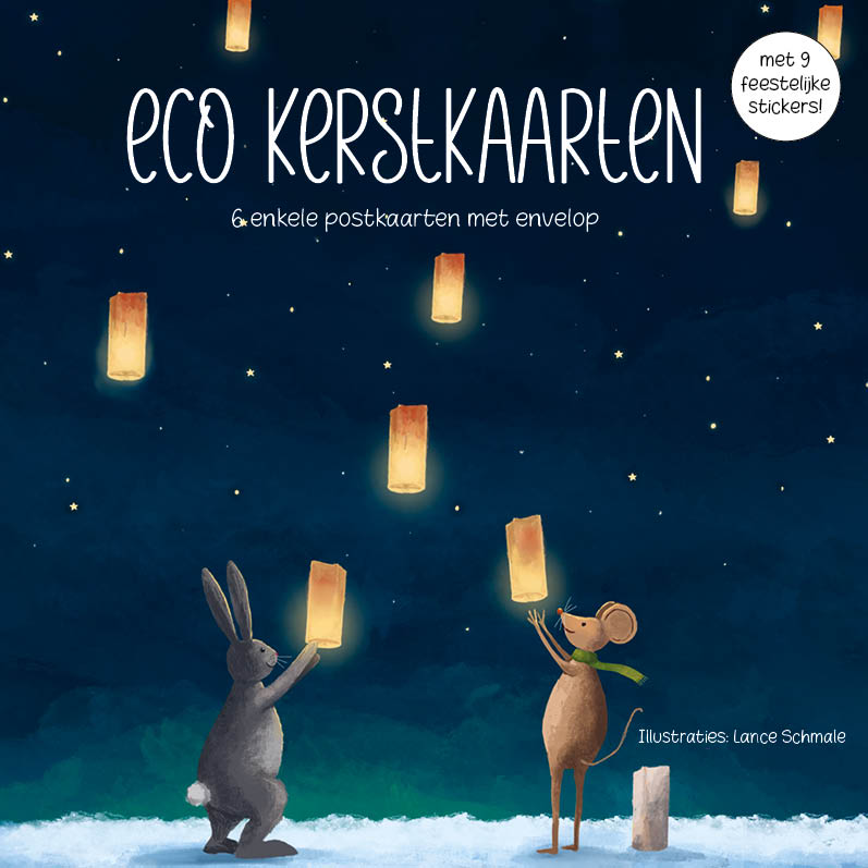 Eco Kerstkaarten Set 21 Lance 6 st. + 9 stickers – Zintenz