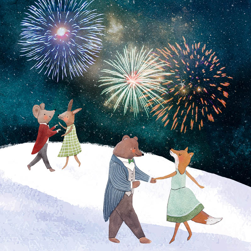 Eco Nieuwjaarskaarten 6 st. + 9 stickers – Zintenz