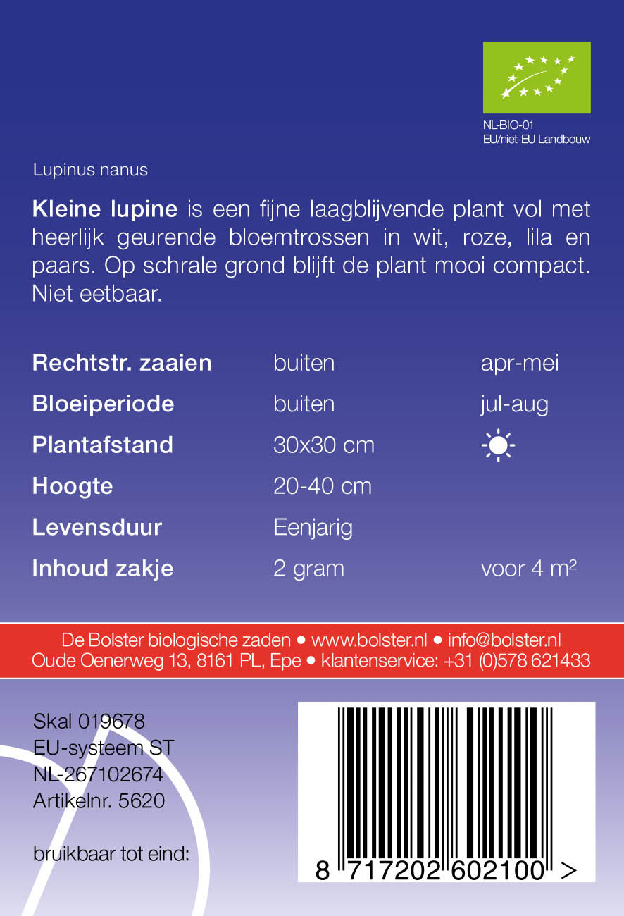 Kleine Lupine biologische zaden - De Bolster