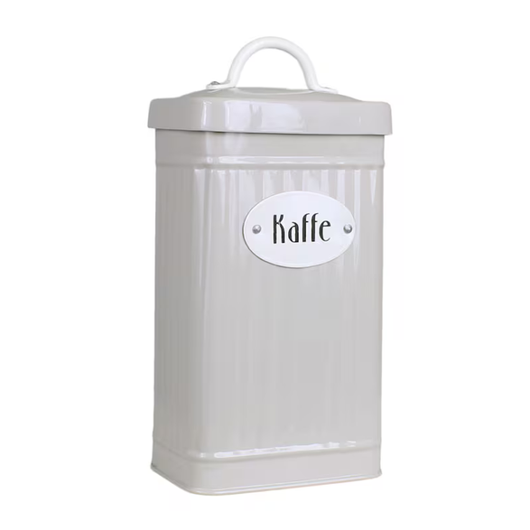 Koffieblik / Tin Hugo Kaffe Beige Rectangular - Strömshaga