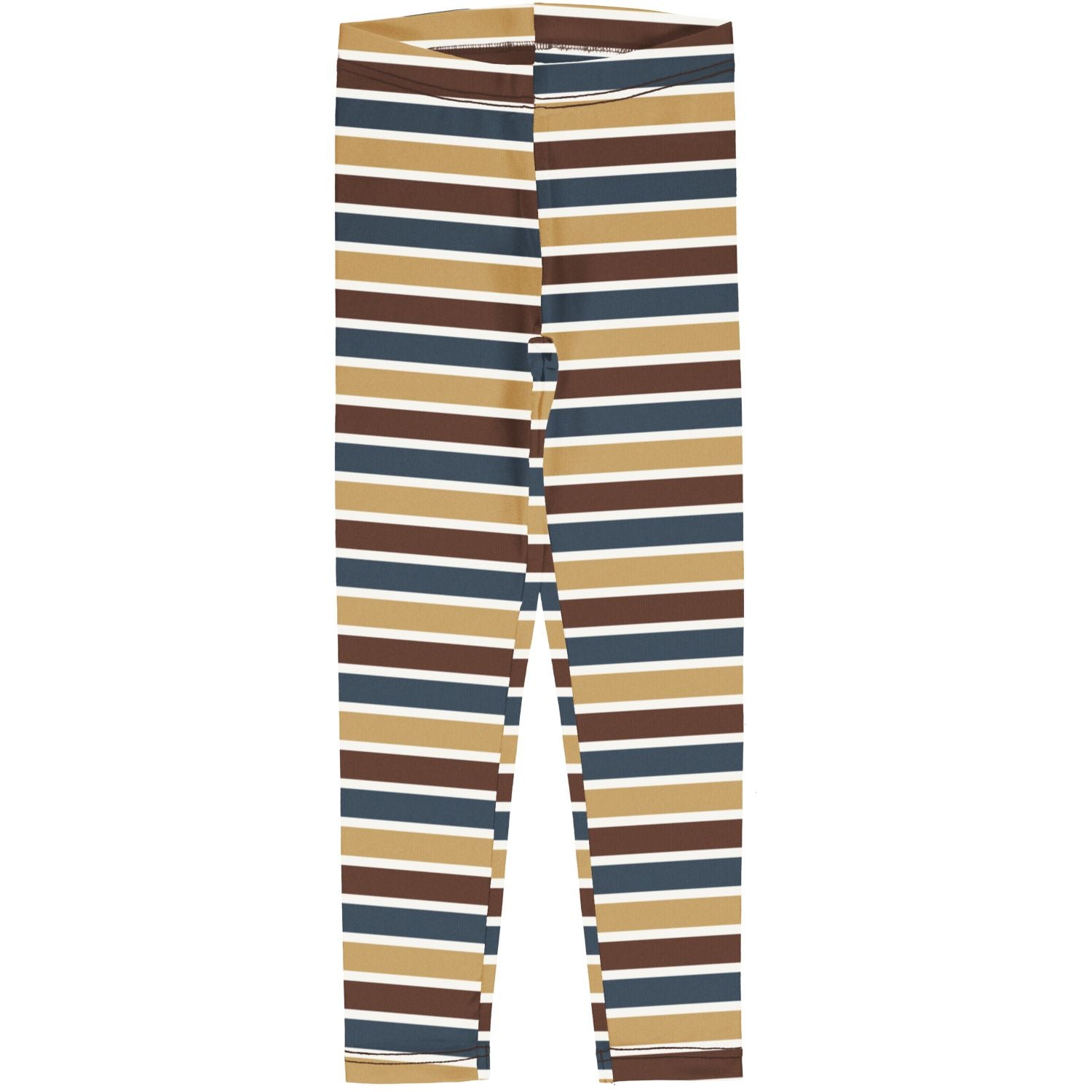 Legging van Maxomorra met gestreepte print in warme natuurtinten van biologisch katoen