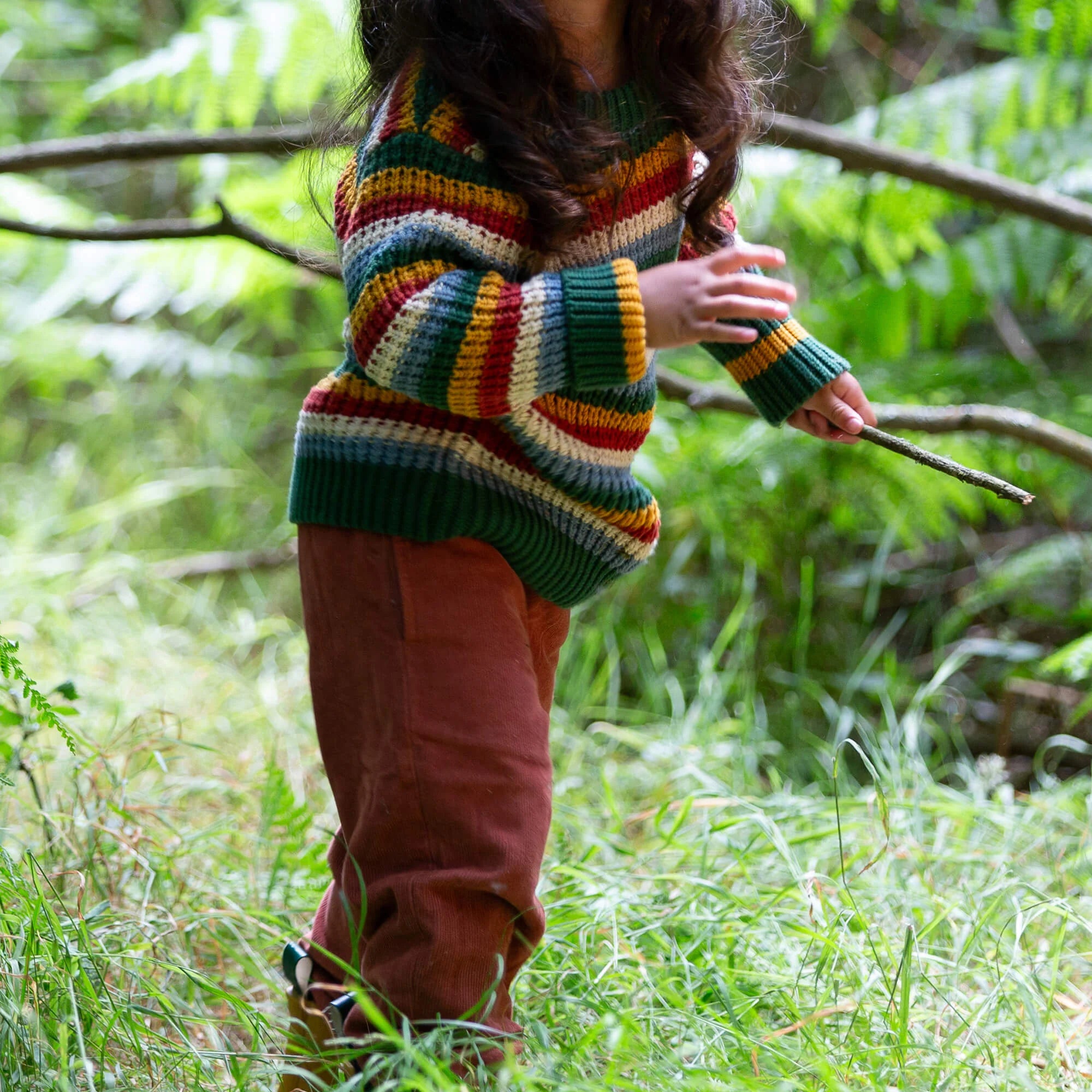 Trui / Rainbow Waffle Snuggly Knitted Jumper - Little Green Radicals