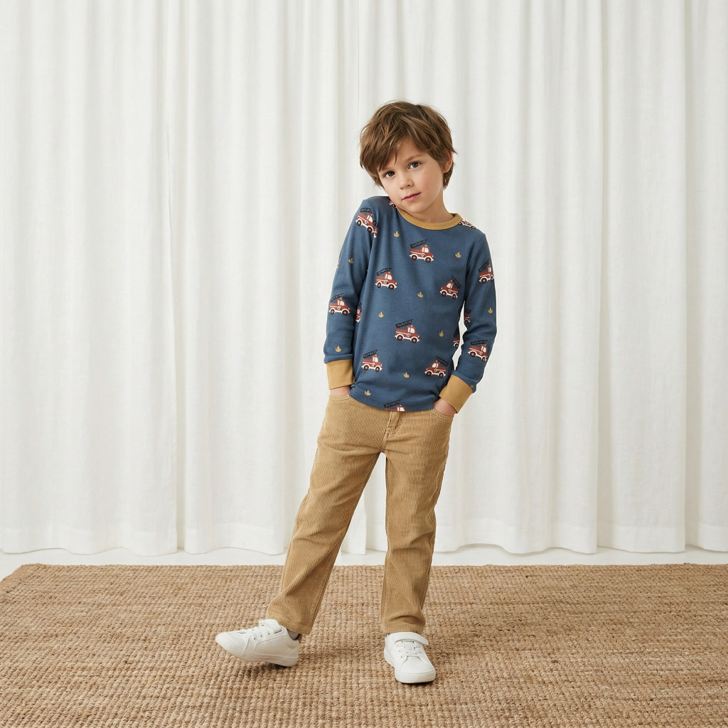 Longsleeve Top LS Fire Truck Leiblauw - Maxomorra