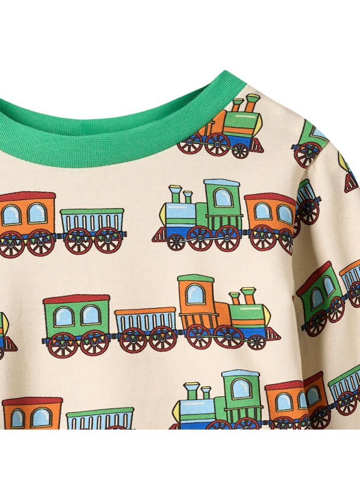 Longsleeve Gala Top with Trains - Småfolk