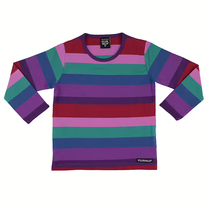Villervalla longsleeve T-shirt Multistripe Serengeti voor kinderen van biologisch katoen