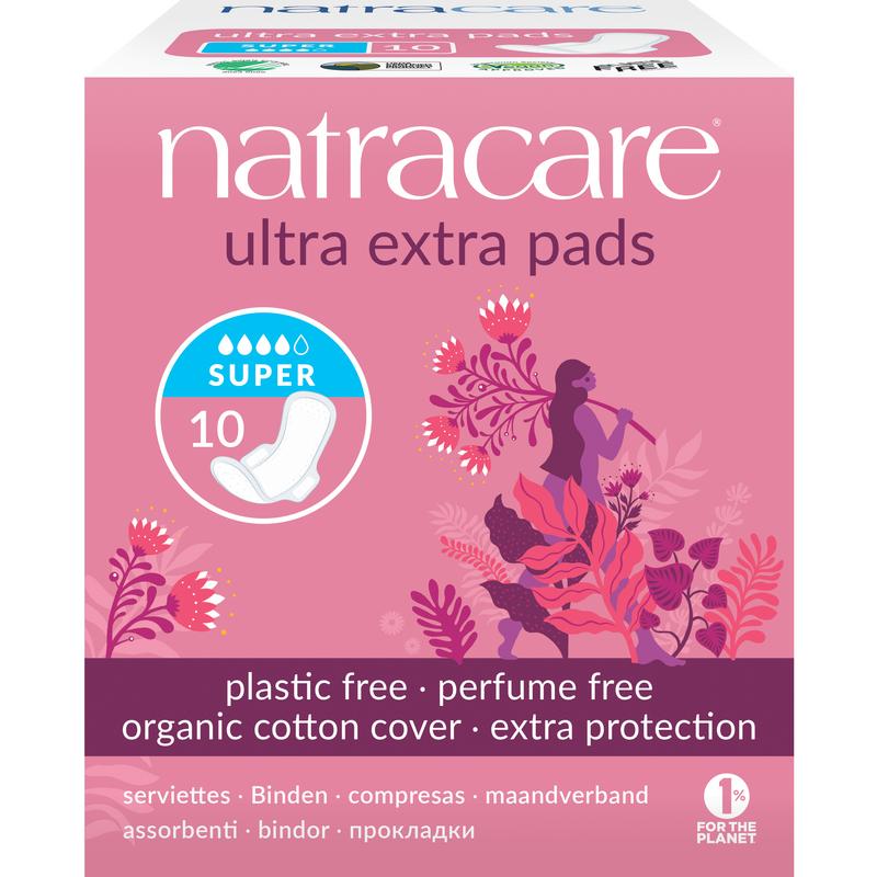 Natracare Ultra Extra Super maandverband met vleugels – biologisch katoen