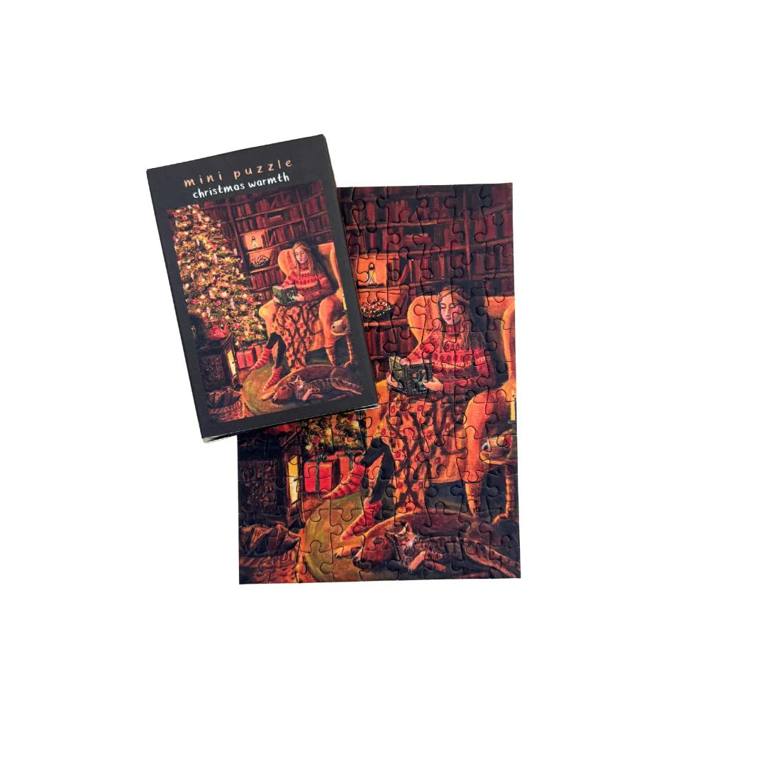 Mini Puzzel Christmas Warmth - Illustrator under a Blankie