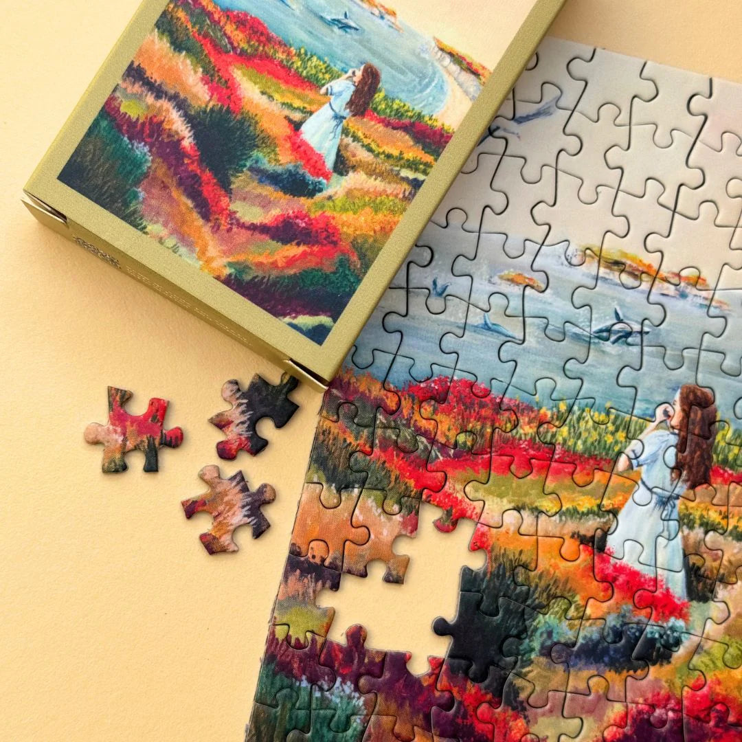 Mini Puzzel Whale call - Illustrator under a Blankie