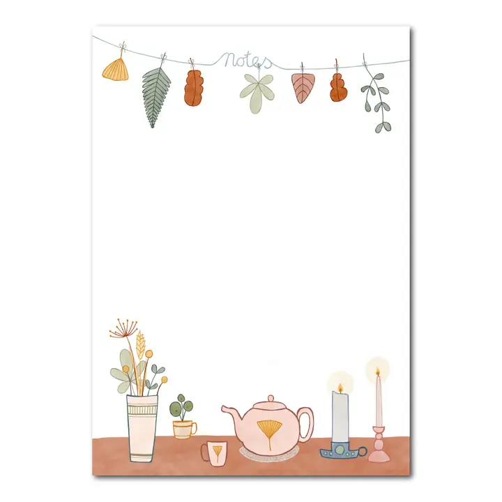 A6 hygge notitieblokje met handgetekende Scandinavische illustratie van Studio Kvinna