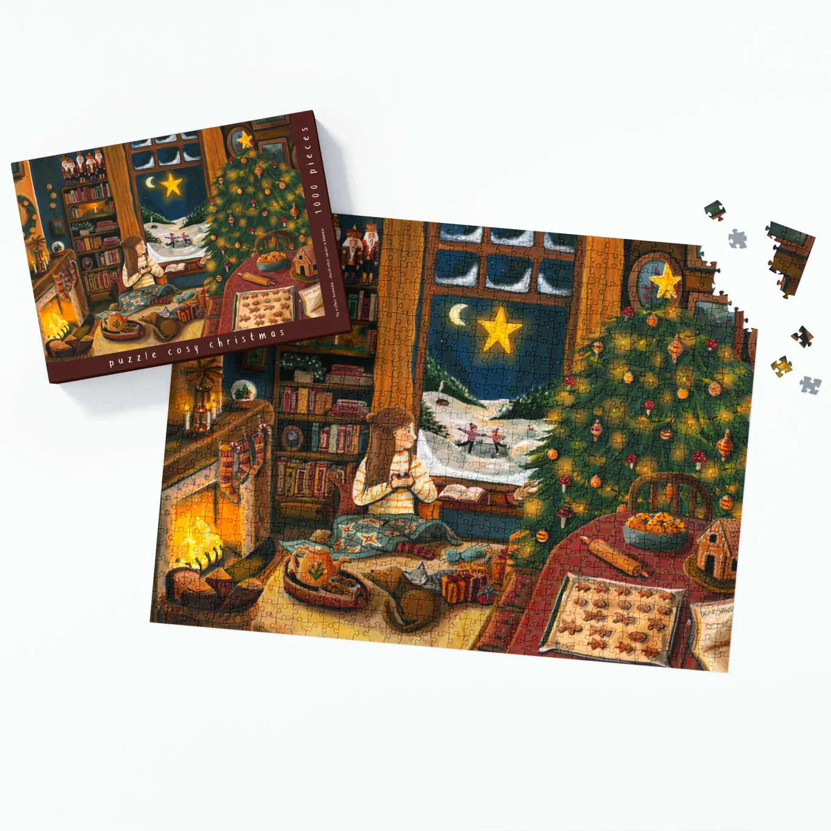Puzzel Cosy Christmas 1000 stukjes - Illustrator under a Blankie