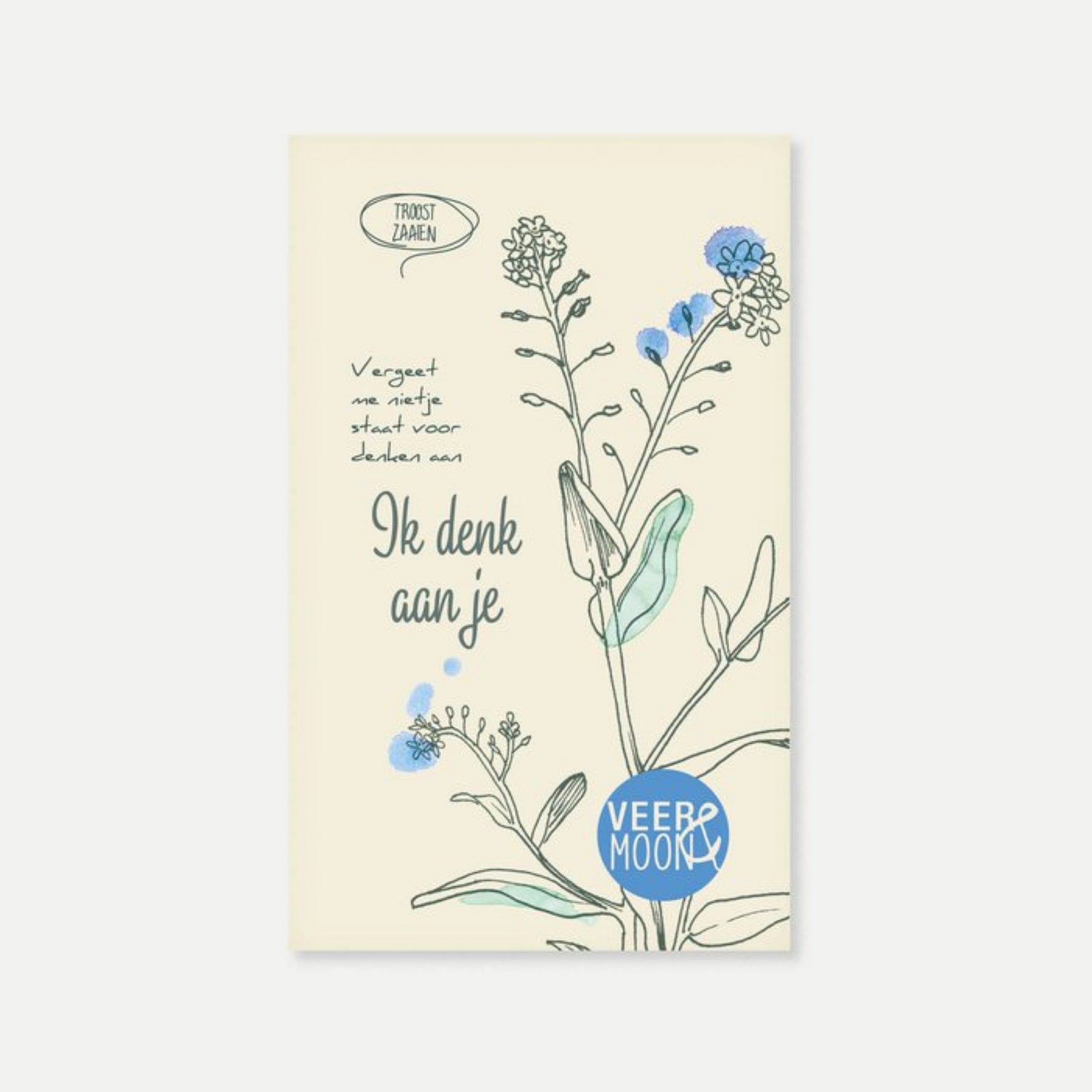 Bloemenzaden 'Ik denk aan je' met Vergeet-me-nietje - Veer&Moon