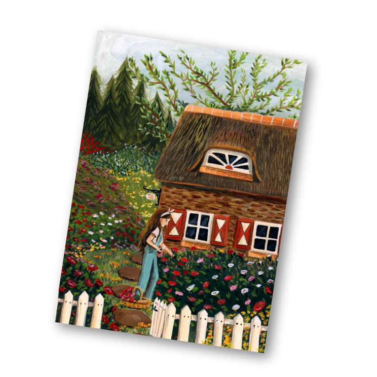 Kaart Rose Cottage - Illustrator under a blankie