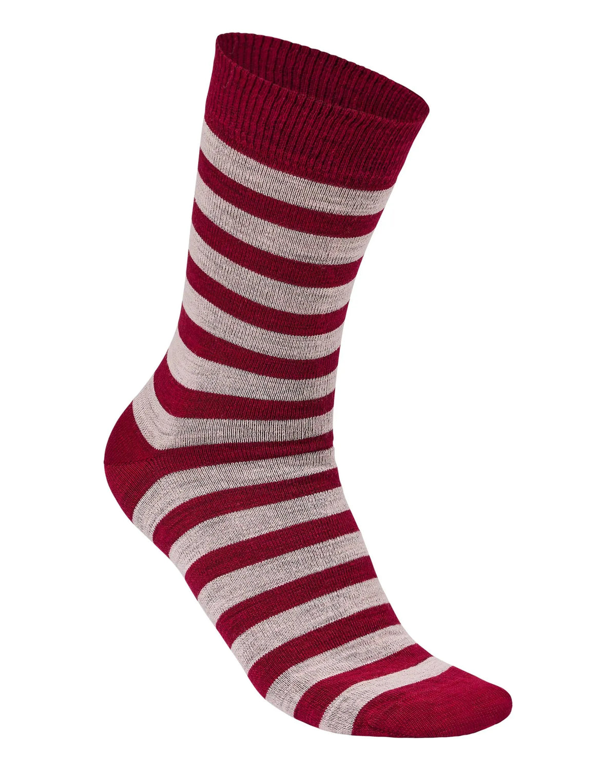 Ivanhoe Wool Sock Stripe Sand dunne gestreepte sok van 90% merinowol