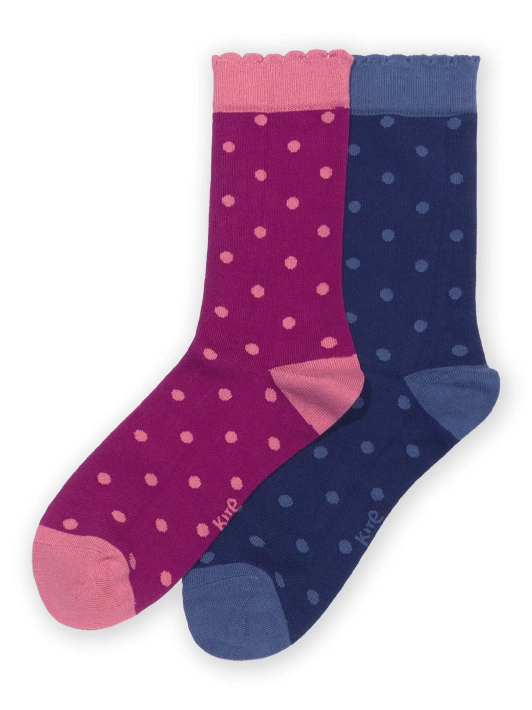 Kite Tonal Spot damessokken 2-pack met stippen in heide en navy