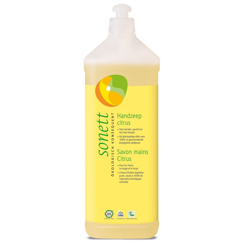 Sonett handzeep Citrus met frisse citrusgeur in een navulfles van 1 liter