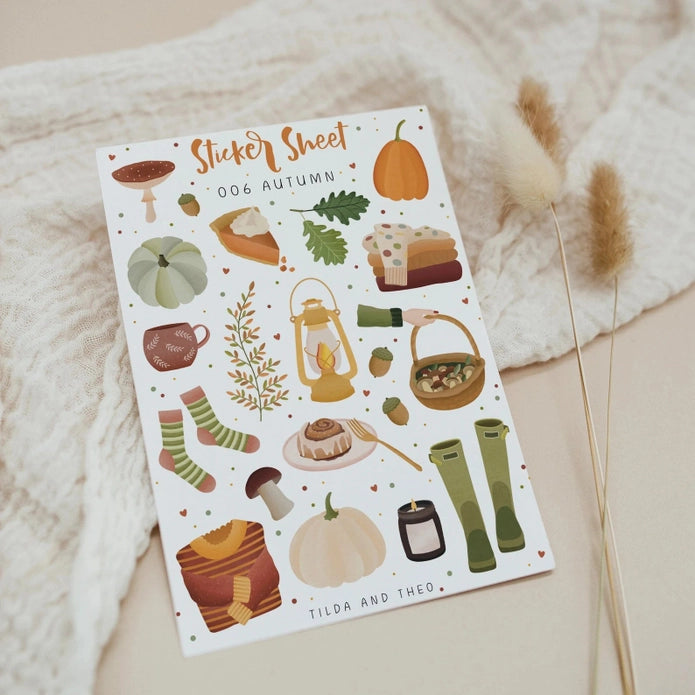 Stickervel A6 Herfst Hygge Regenlaarzen – Tilda & Theo