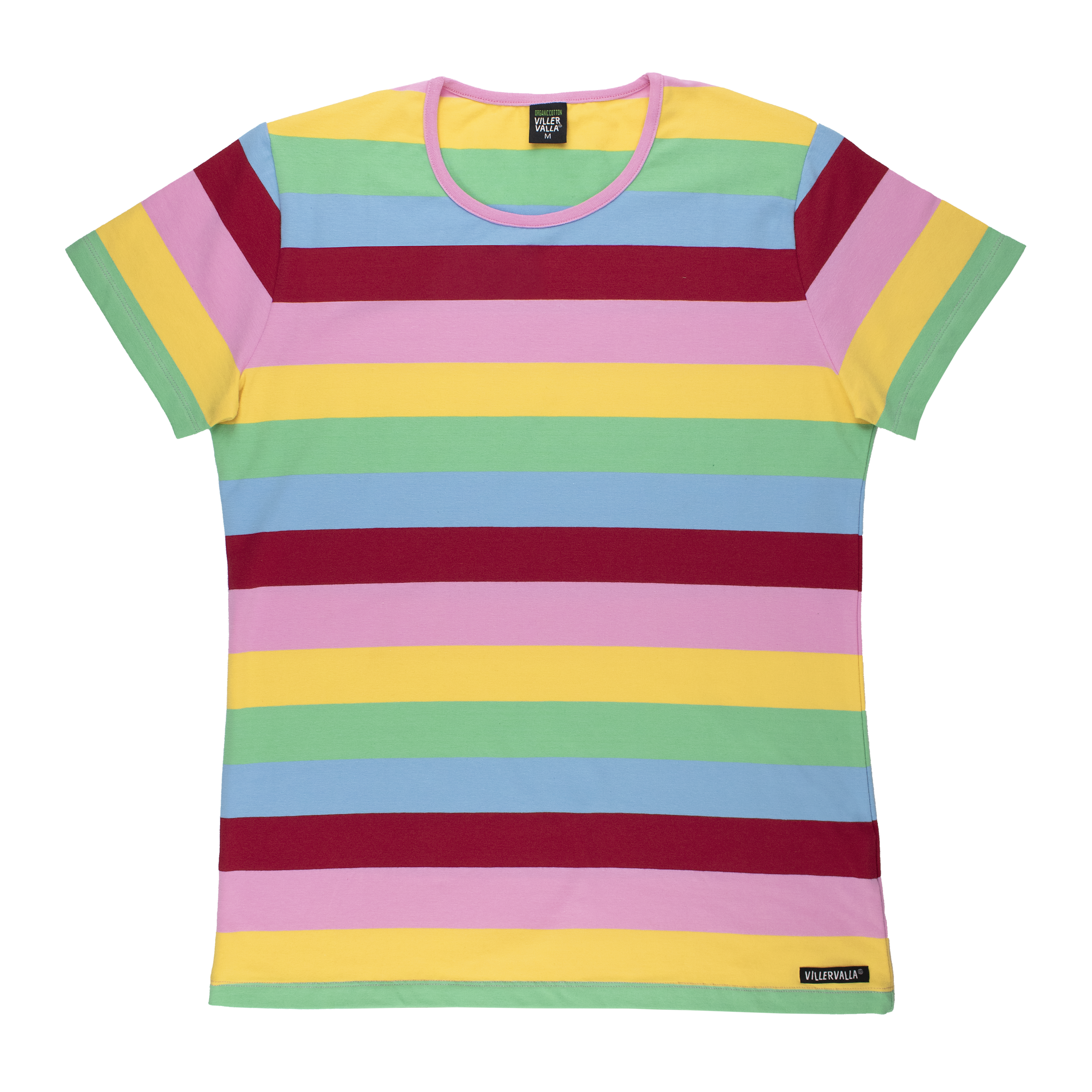 T-shirt voor volwassenen van Villervalla met rio regenboog print van biologisch katoen