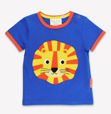 Toby Tiger kinder T-shirt leeuw biologisch katoen korte mouw