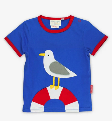 Toby Tiger kinder T-shirt meeuw biologisch katoen korte mouw
