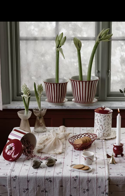 Tafelloper / Table Runner Gerd White/Red - Strömshaga