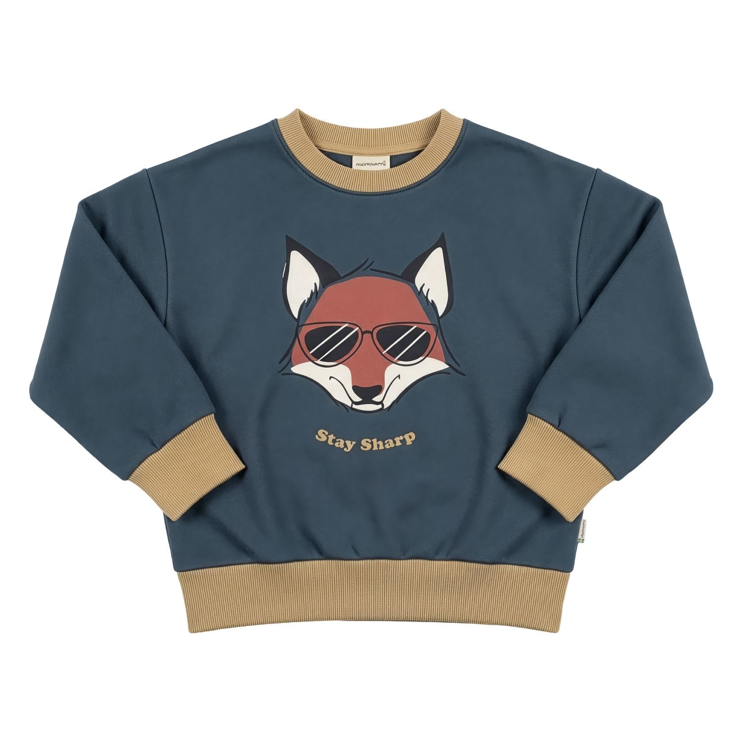 Maxomorra sweatshirt Fox Stay Sharp met vosprint van biologisch katoen in loose fit