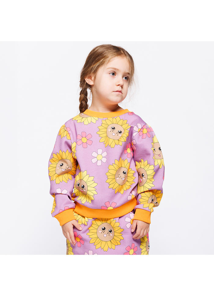Trui / Hidden rose sweatshirt with sunflowers - Småfolk