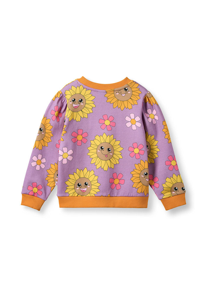 Trui / Hidden rose sweatshirt with sunflowers - Småfolk